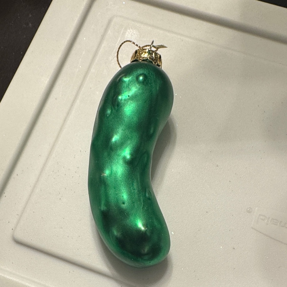 Green Glass Pickle Christmas Ornament